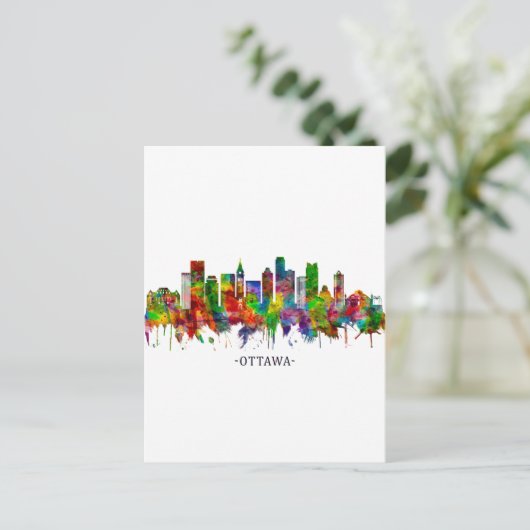 Ottawa Canada Skyline Feestdagenkaart (Staand voorkant)