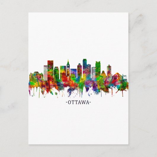 Ottawa Canada Skyline Feestdagenkaart (Voorkant)