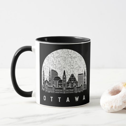 Ottawa Canada Skyline Mok (Met donut)