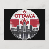 Ottawa Canada Skyline Retro Cityscape Briefkaart (Voorkant)