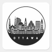 Ottawa Canada Skyline Vierkante Sticker (Voorkant)