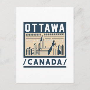Ottawa Canada Stedelijk Silhouet Vintage Reisposte Briefkaart