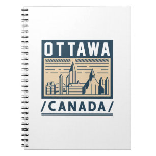 Ottawa Canada Stedelijk Silhouet Vintage Reisposte Notitieboek