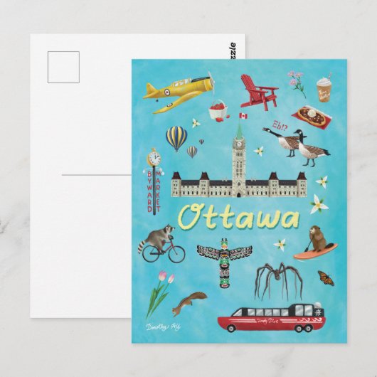 Ottawa Canada Summer Greetings Briefkaart (Voorkant / Achterkant)