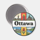 Ottawa Canada Travel Magneet (Voorkant / Achterkant)