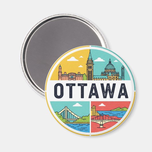Ottawa Canada Travel Magneet (Voorkant / Achterkant)