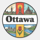 Ottawa Canada Travel Ronde Sticker (Voorkant)