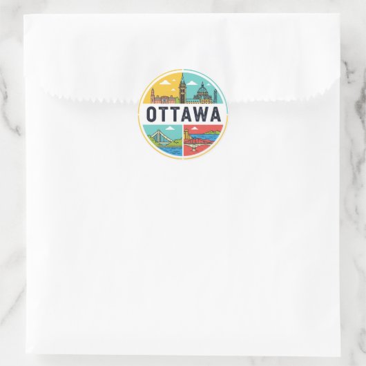 Ottawa Canada Travel Ronde Sticker (Tas)