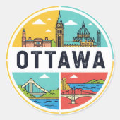 Ottawa Canada Travel Ronde Sticker (Voorkant)