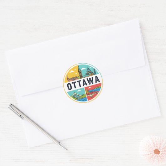 Ottawa Canada Travel Ronde Sticker (Envelop)
