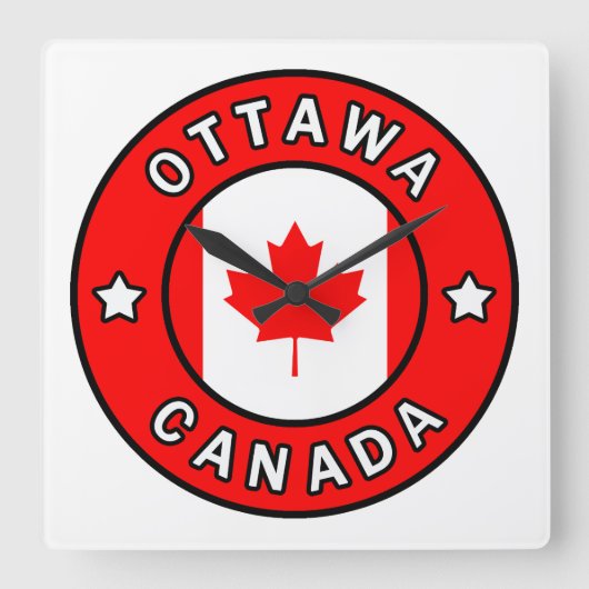 Ottawa Canada Vierkante Klok (Voorkant)