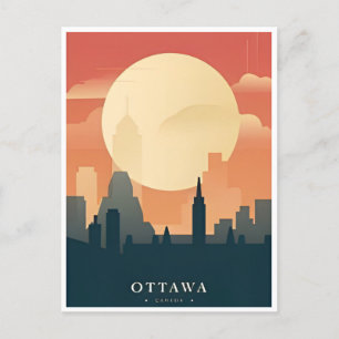 Ottawa Canada Vintage Reisillustratie retro Briefkaart
