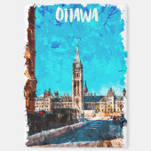 Ottawa Canada Vintage Travel Waterverf Magneet (Voorkant)