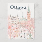 Ottawa Canada Waterverf Schilderij Reizen Briefkaart (Voorkant)