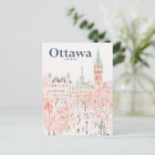 Ottawa Canada Waterverf Schilderij Reizen Briefkaart (Staand voorkant)