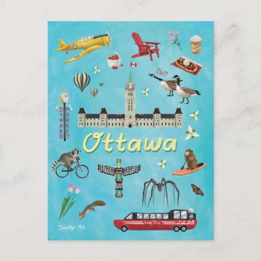 Ottawa Canada Zomer Groeten Briefkaart (Voorkant)