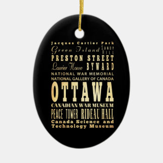 Ottawa City of Canada Typography Art Keramisch Ornament