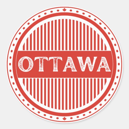 Ottawa City Pride Embleem – Canadese Identiteit Ronde Sticker (Voorkant)
