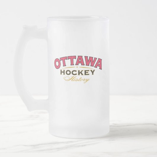Ottawa Hockey Geschiedenis Frosted Glass Mok (Links)