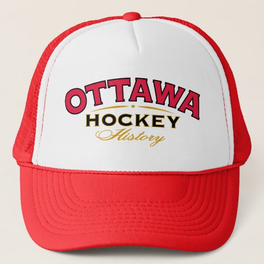 Ottawa Hockey History Trucker Hat Trucker Pet (Voorkant)