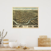 Ottawa Kansas 1872 Panorama Map Poster (Keuken)