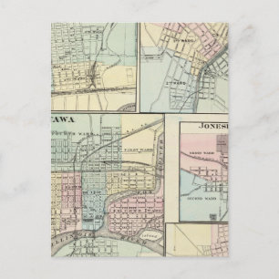 Ottawa, LaSalle, Galena, Jonesboro en Sparta Briefkaart