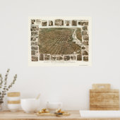 Ottawa, ON, Canada Panoramic Map - 1895 Poster (Keuken)