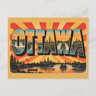 Ottawa ON Vintage Reis Kunst Briefkaart