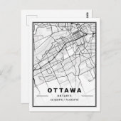 Ottawa Ontario Canada Travel City Map Poster Briefkaart (Voorkant / Achterkant)