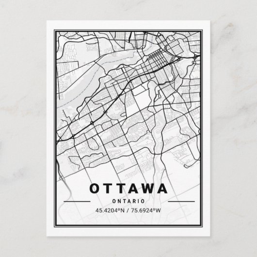 Ottawa Ontario Canada Travel City Map Poster Briefkaart (Voorkant)