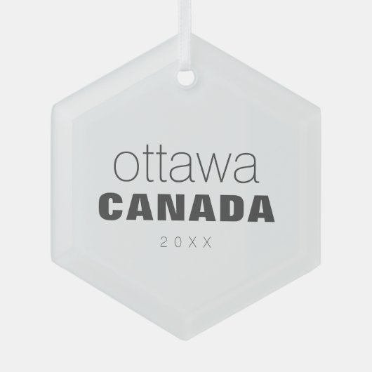 Ottawa Ontario Canada Travel Keepslag Souvenir Glas Ornament (Voorkant)