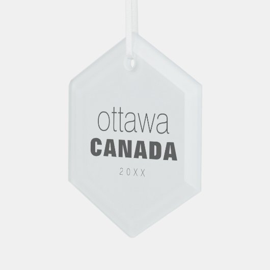 Ottawa Ontario Canada Travel Keepslag Souvenir Glas Ornament (Voorkant links)