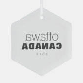 Ottawa Ontario Canada Travel Keepslag Souvenir Glas Ornament (Achterkant)