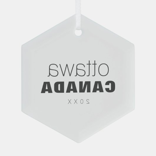 Ottawa Ontario Canada Travel Keepslag Souvenir Glas Ornament (Achterkant)