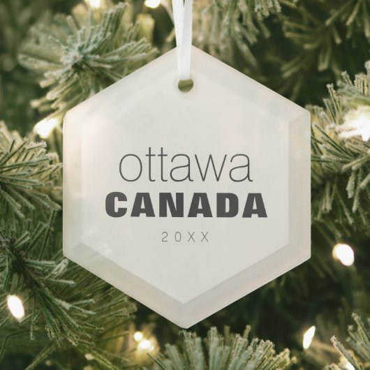 Ottawa Ontario Canada Travel Keepslag Souvenir Glas Ornament (Insitu)