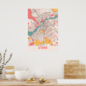 Ottawa - Ontario Chalk City Map Poster (Keuken)