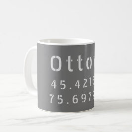 Ottawa Ontario Latitude & Lengtegraad Koffiemok