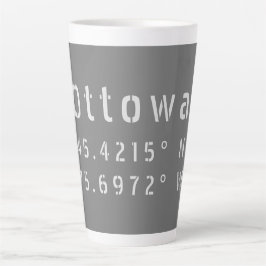 Ottawa Ontario Latitude & Lengtegraad Latte Mok