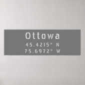 Ottawa Ontario Latitude & Lengtegraad Poster (Voorkant)