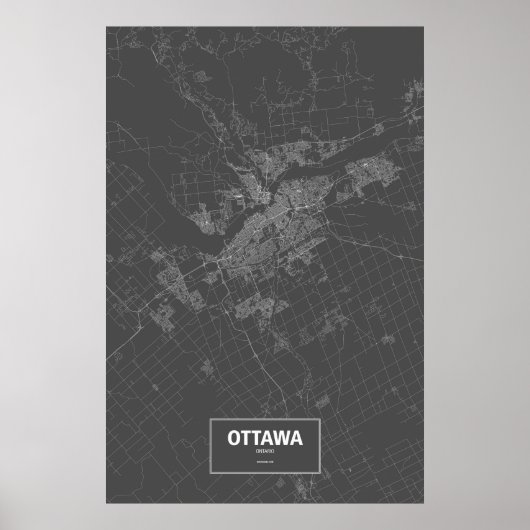 Ottawa, Ontario (zwart wit) Poster (Voorkant)