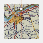 Ottawa over de  kaart keramisch ornament (Achterkant)