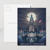 Ottawa parlement heuvel nacht briefkaart (Voorkant / Achterkant)