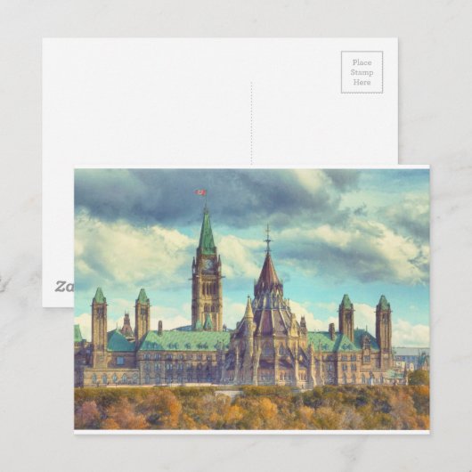 Ottawa parlement Hill Ontario Canada Art Briefkaart (Voorkant / Achterkant)
