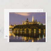 Ottawa-parlement in nacht briefkaart (Voorkant / Achterkant)