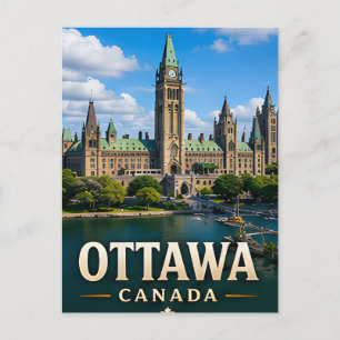 Ottawa Parliament Hill en Canadees erfgoed Briefkaart