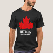 Ottawa Quebec Canada Maple Leaf Canadian Flag Skyl T-shirt (Voorkant)