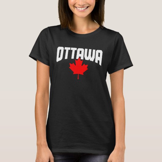 Ottawa Quebec Maple Leaf Canada Canadian Flag Prid T-shirt (Voorkant)