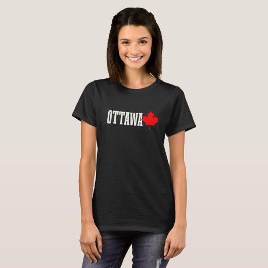 Ottawa Quebec Maple Leaf Canada Canadian Flag Prid T-shirt (Voorkant volledig)