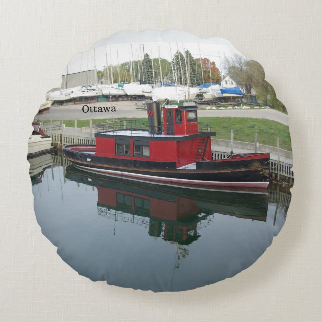 Ottawa-ronde Rond Kussen (Voorkant)