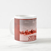 Ottawa skyline met rode snuit koffiemok (Voorkant links)